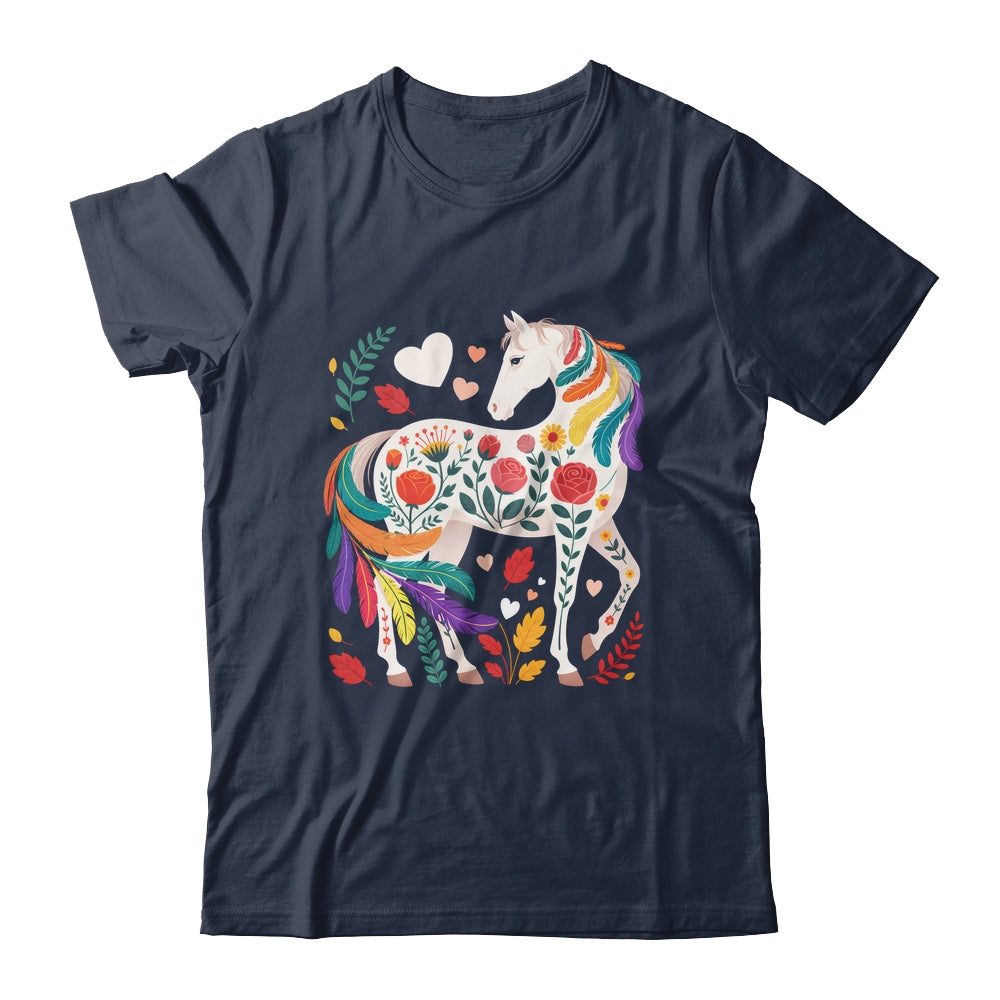 Funny Horses Lover Floral Horse Western Cowgirl Girls Women Shirt & Tank Top | siriusteestore