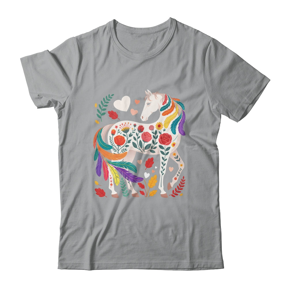 Funny Horses Lover Floral Horse Western Cowgirl Girls Women Shirt & Tank Top | siriusteestore
