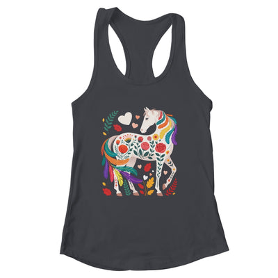 Funny Horses Lover Floral Horse Western Cowgirl Girls Women Shirt & Tank Top | siriusteestore