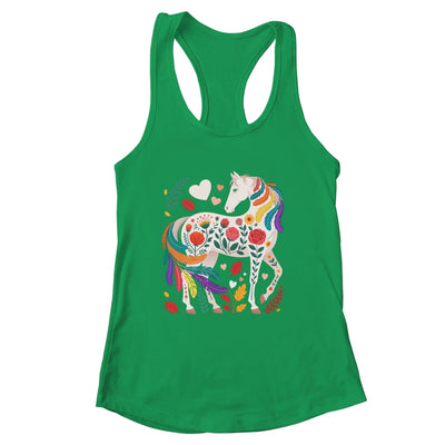 Funny Horses Lover Floral Horse Western Cowgirl Girls Women Shirt & Tank Top | siriusteestore