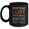 Funny Husband Everything I Love To Do Makes My Wife Mad Mug | siriusteestore