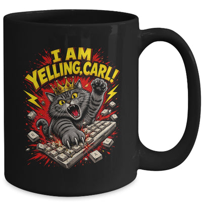 Funny I Am Yelling Carl Donut Cat Meme Mug | siriusteestore