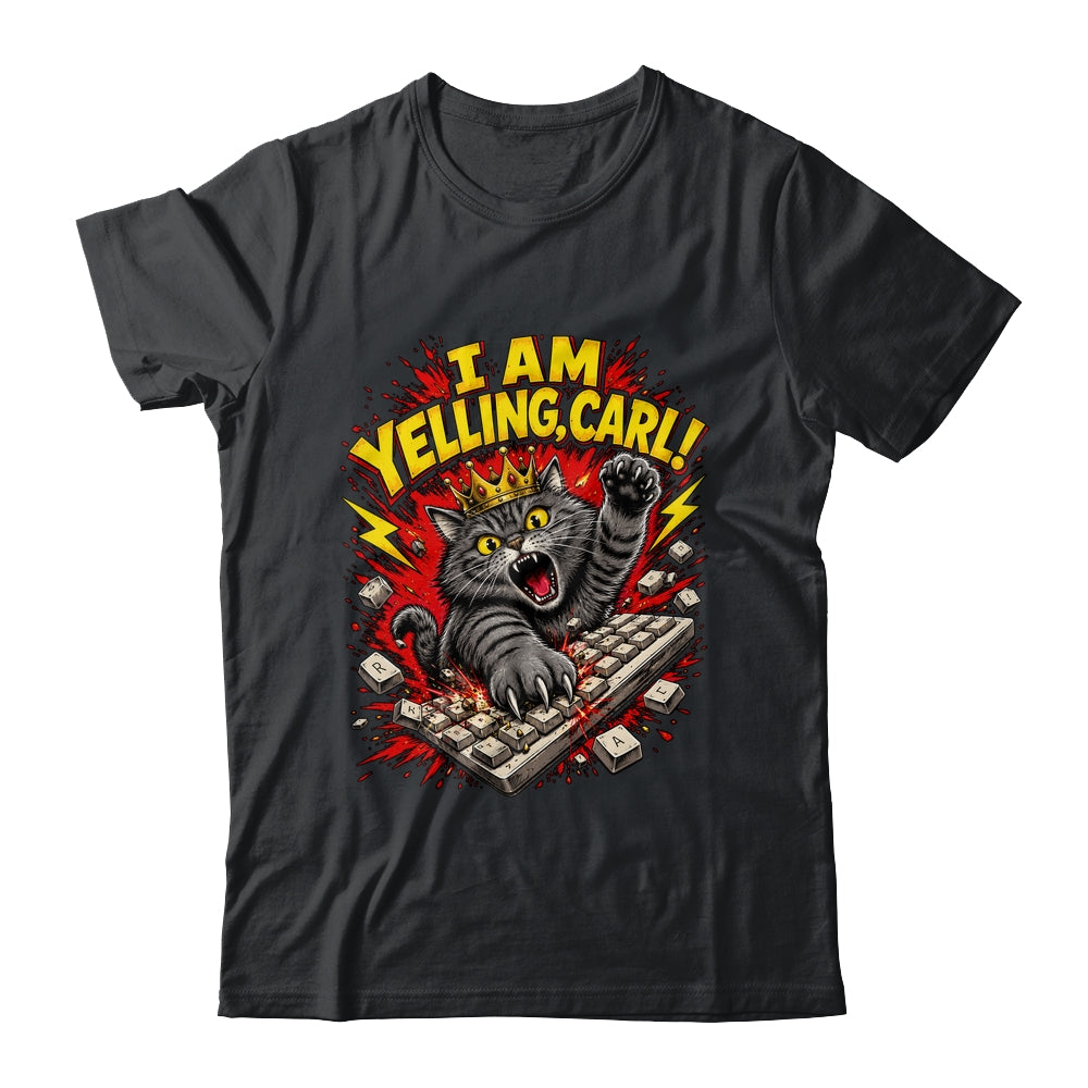 Funny I Am Yelling Carl Donut Cat Meme Shirt & Tank Top | siriusteestore
