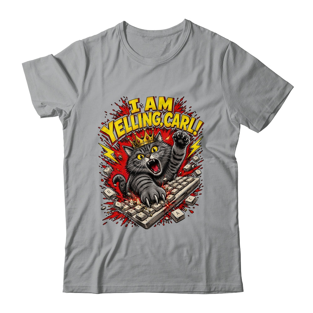 Funny I Am Yelling Carl Donut Cat Meme Shirt & Tank Top | siriusteestore