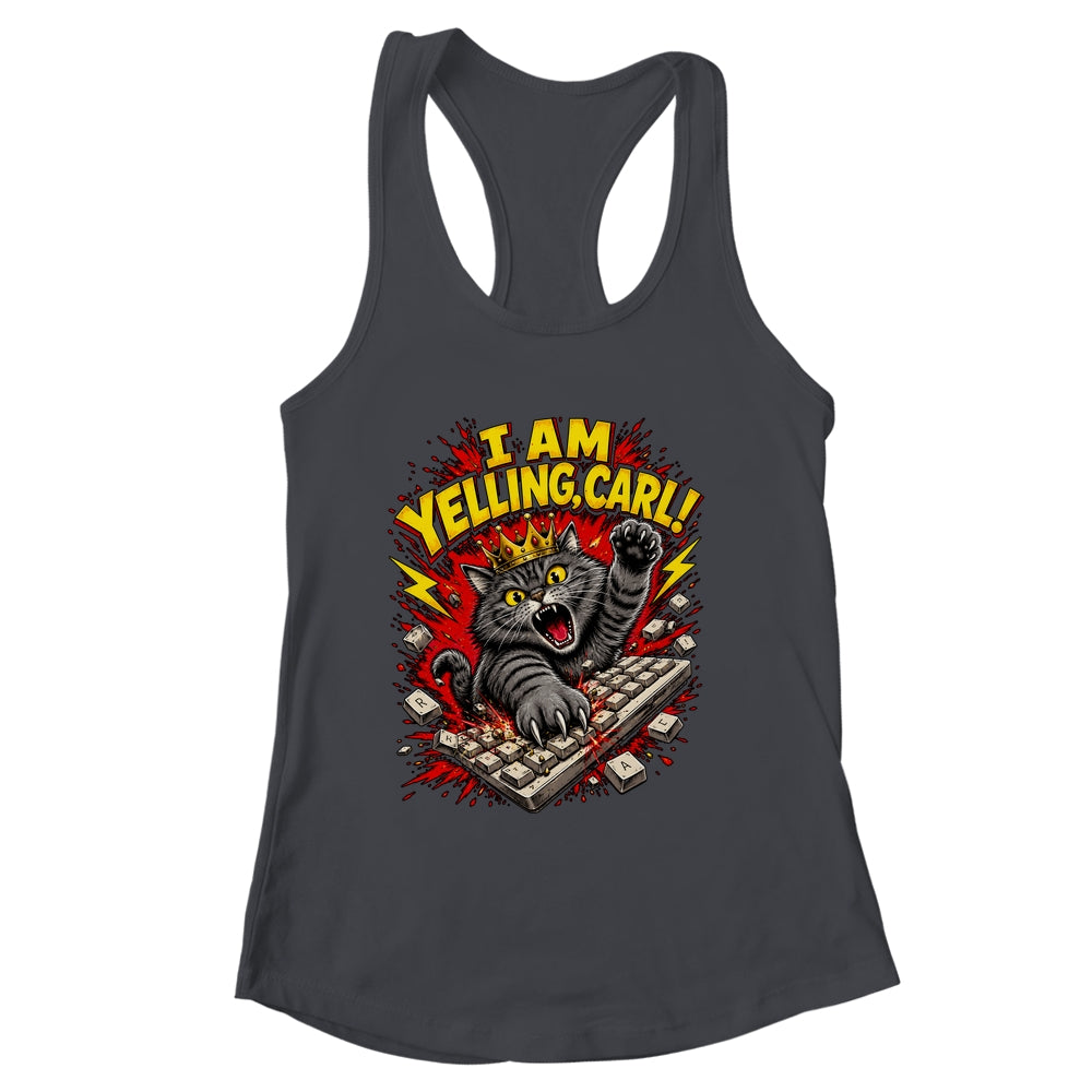 Funny I Am Yelling Carl Donut Cat Meme Shirt & Tank Top | siriusteestore