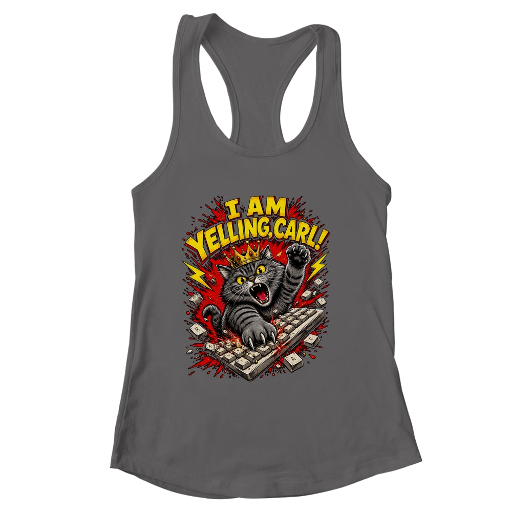 Funny I Am Yelling Carl Donut Cat Meme Shirt & Tank Top | siriusteestore
