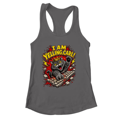 Funny I Am Yelling Carl Donut Cat Meme Shirt & Tank Top | siriusteestore