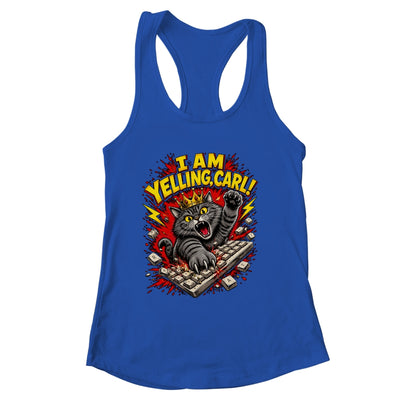 Funny I Am Yelling Carl Donut Cat Meme Shirt & Tank Top | siriusteestore