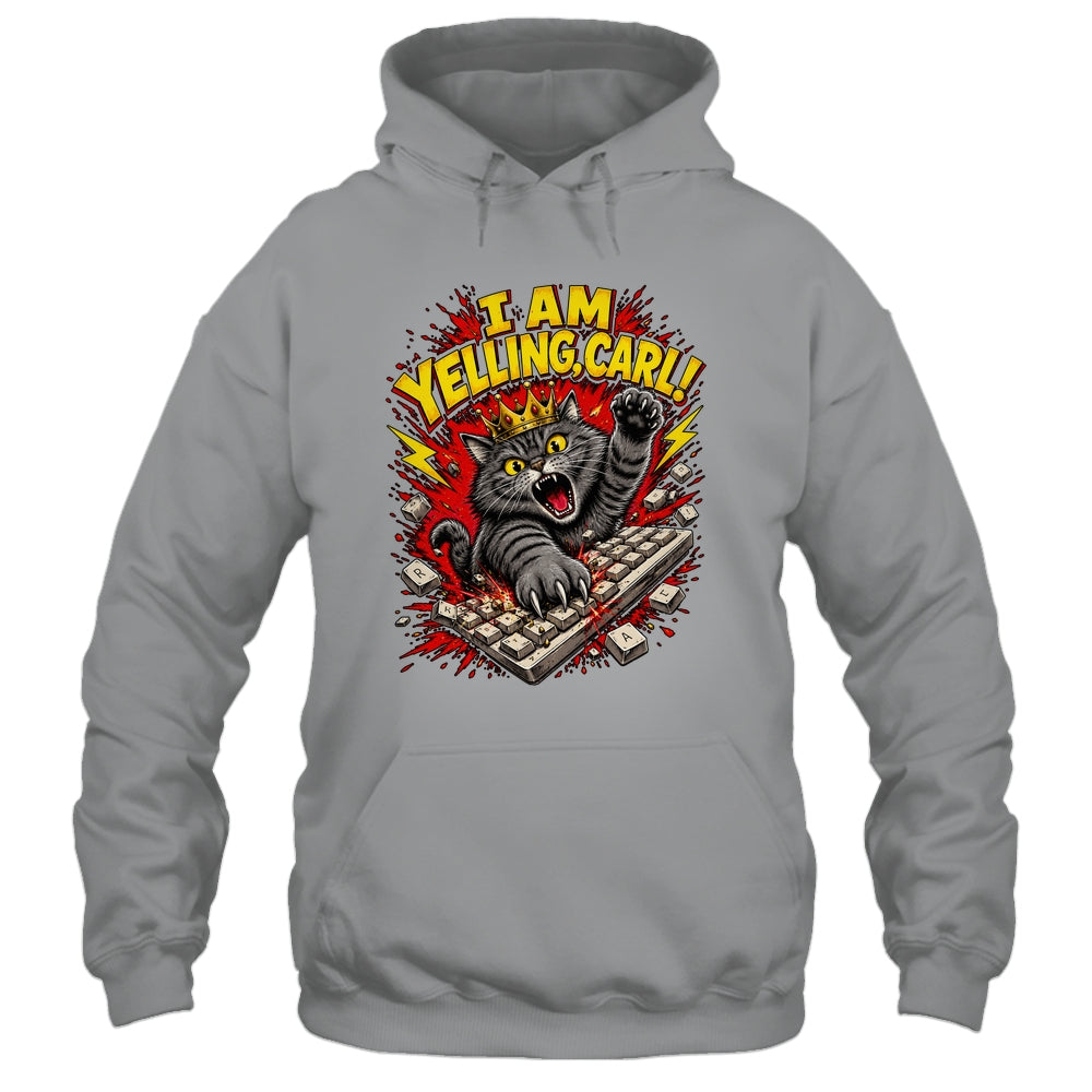 Funny I Am Yelling Carl Donut Cat Meme Shirt & Tank Top | siriusteestore
