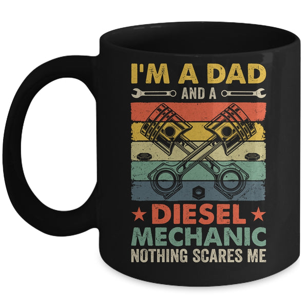 Funny Im A Dad Diesel Mechanic Auto Garage Fathers Day Retro
