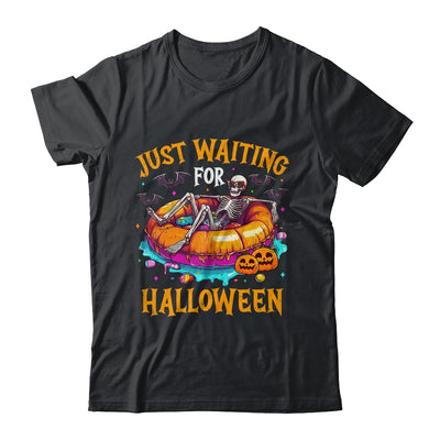 Funny Just Waiting For Halloween Skeleton Spooky Vibe Summer Shirt & Sweatshirt | siriusteestore