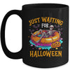 Funny Just Waiting For Halloween Skeleton Spooky Vibe Summer Mug | siriusteestore
