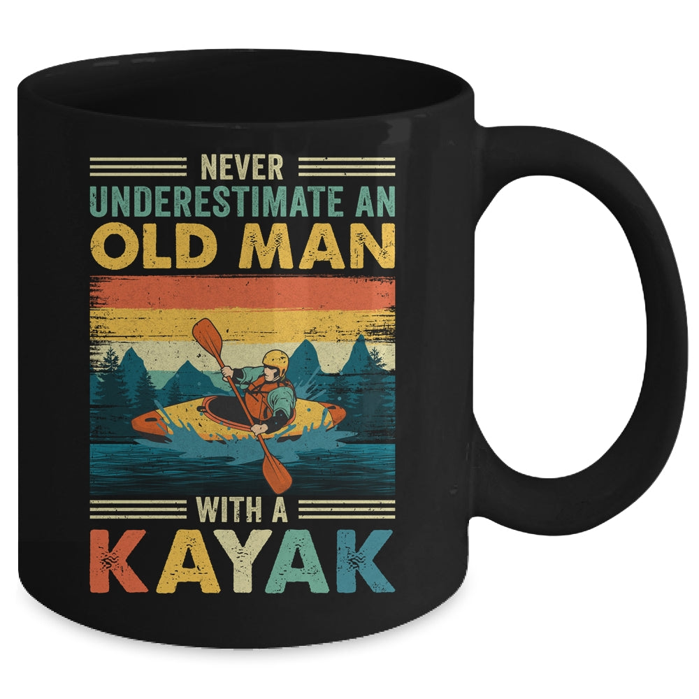 Funny Kayaking Design For Men Grandpa Kayaker Kayak Vintage Mug | siriusteestore