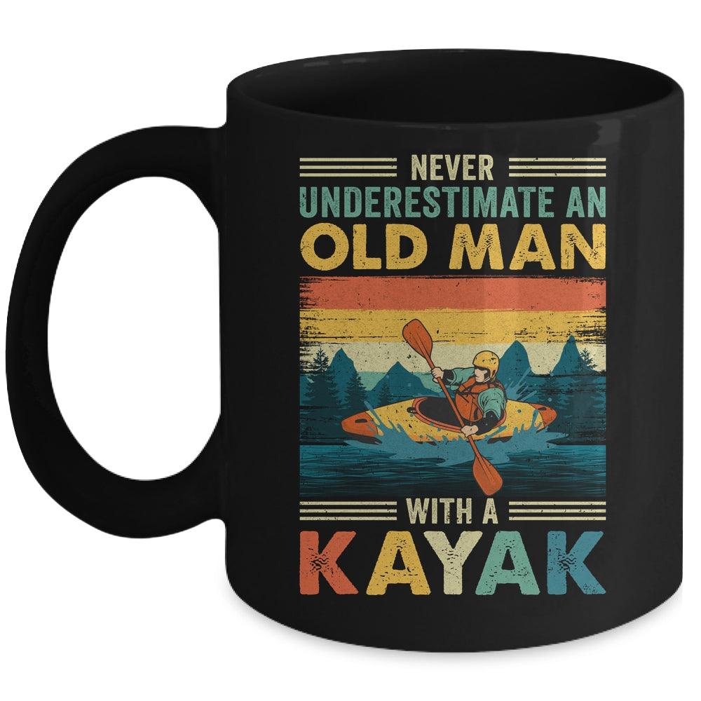 Funny Kayaking Design For Men Grandpa Kayaker Kayak Vintage Mug | siriusteestore