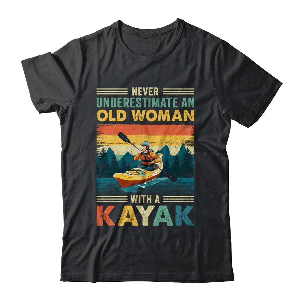Funny Kayaking Design For Women Grandma Kayaker Kayak Retro Shirt & Tank Top | siriusteestore