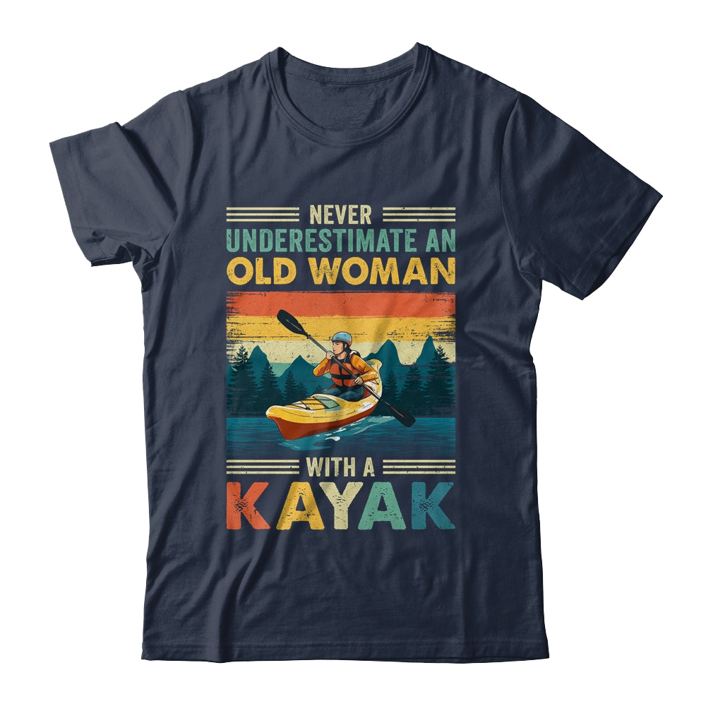 Funny Kayaking Design For Women Grandma Kayaker Kayak Retro Shirt & Tank Top | siriusteestore