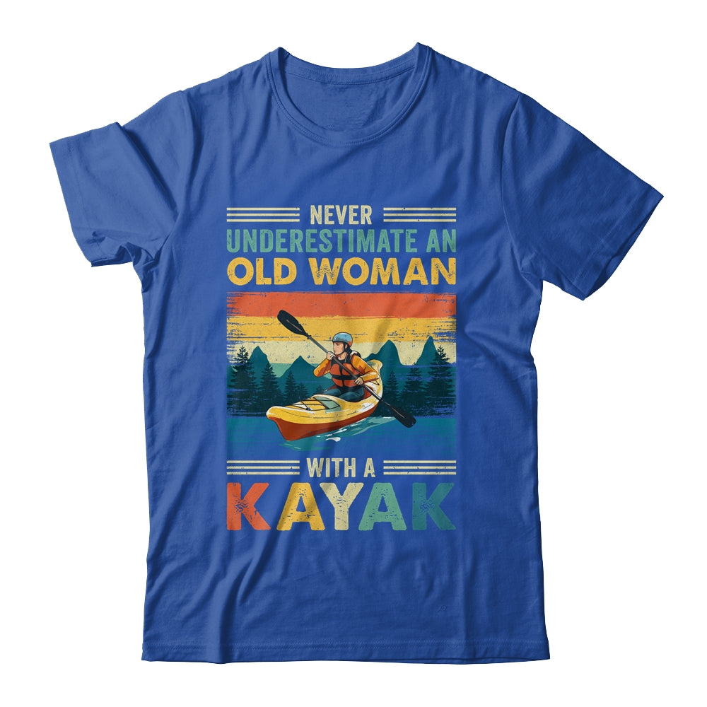 Funny Kayaking Design For Women Grandma Kayaker Kayak Retro Shirt & Tank Top | siriusteestore