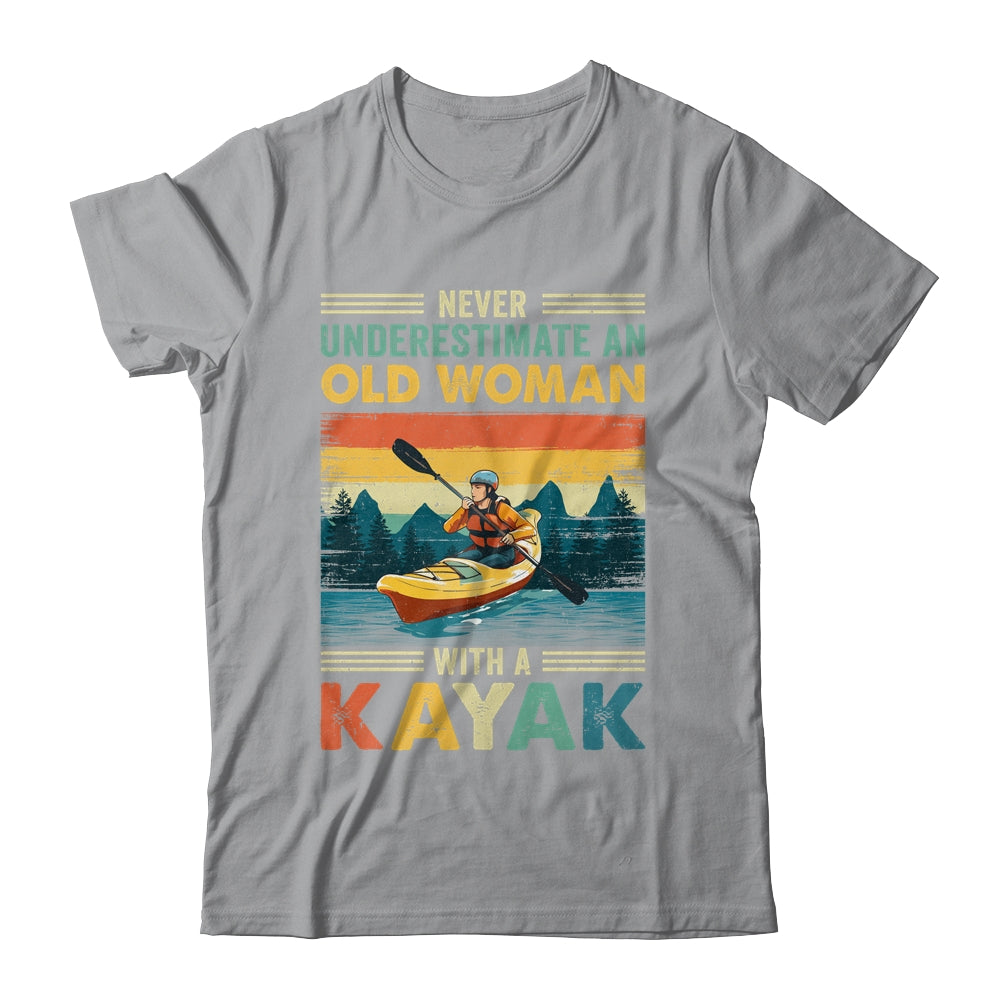 Funny Kayaking Design For Women Grandma Kayaker Kayak Retro Shirt & Tank Top | siriusteestore