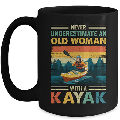 Funny Kayaking Design For Women Grandma Kayaker Kayak Retro Mug | siriusteestore