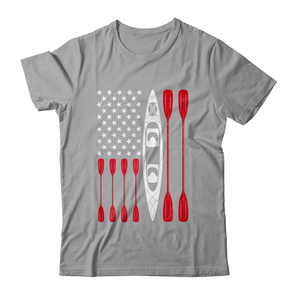 Funny Kayaking Kayak For Men Women Cool American Flag Shirt & Tank Top | siriusteestore