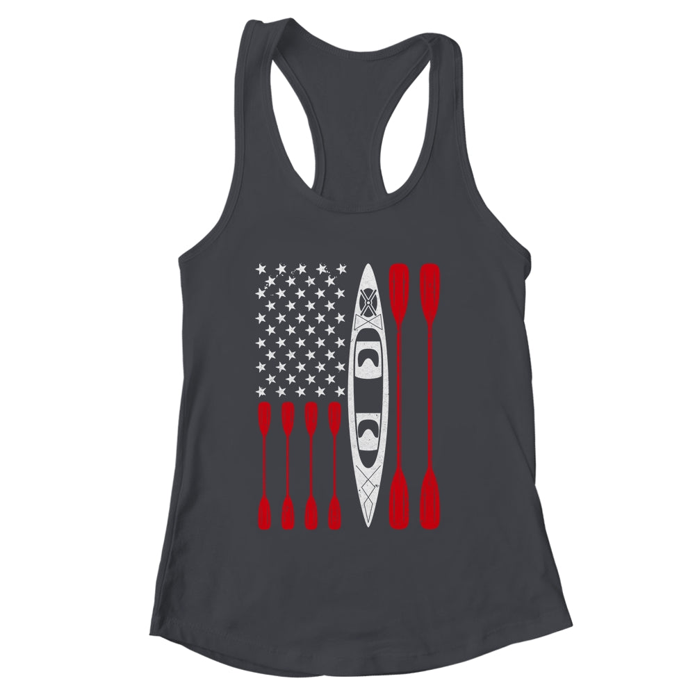 Funny Kayaking Kayak For Men Women Cool American Flag Shirt & Tank Top | siriusteestore