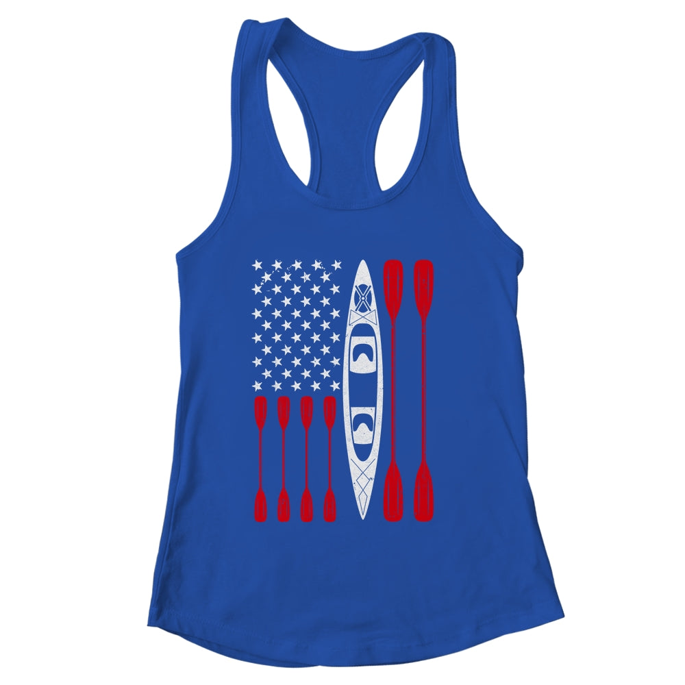 Funny Kayaking Kayak For Men Women Cool American Flag Shirt & Tank Top | siriusteestore