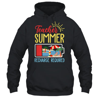 Funny Last Day Of School Teacher Summer Recharge Required Shirt & Tank Top | siriusteestore
