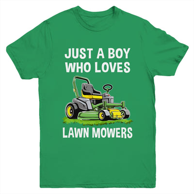 Funny Lawn Mowing For Boys Lawn Mower Farm Gardening Kids Youth Shirt | siriusteestore