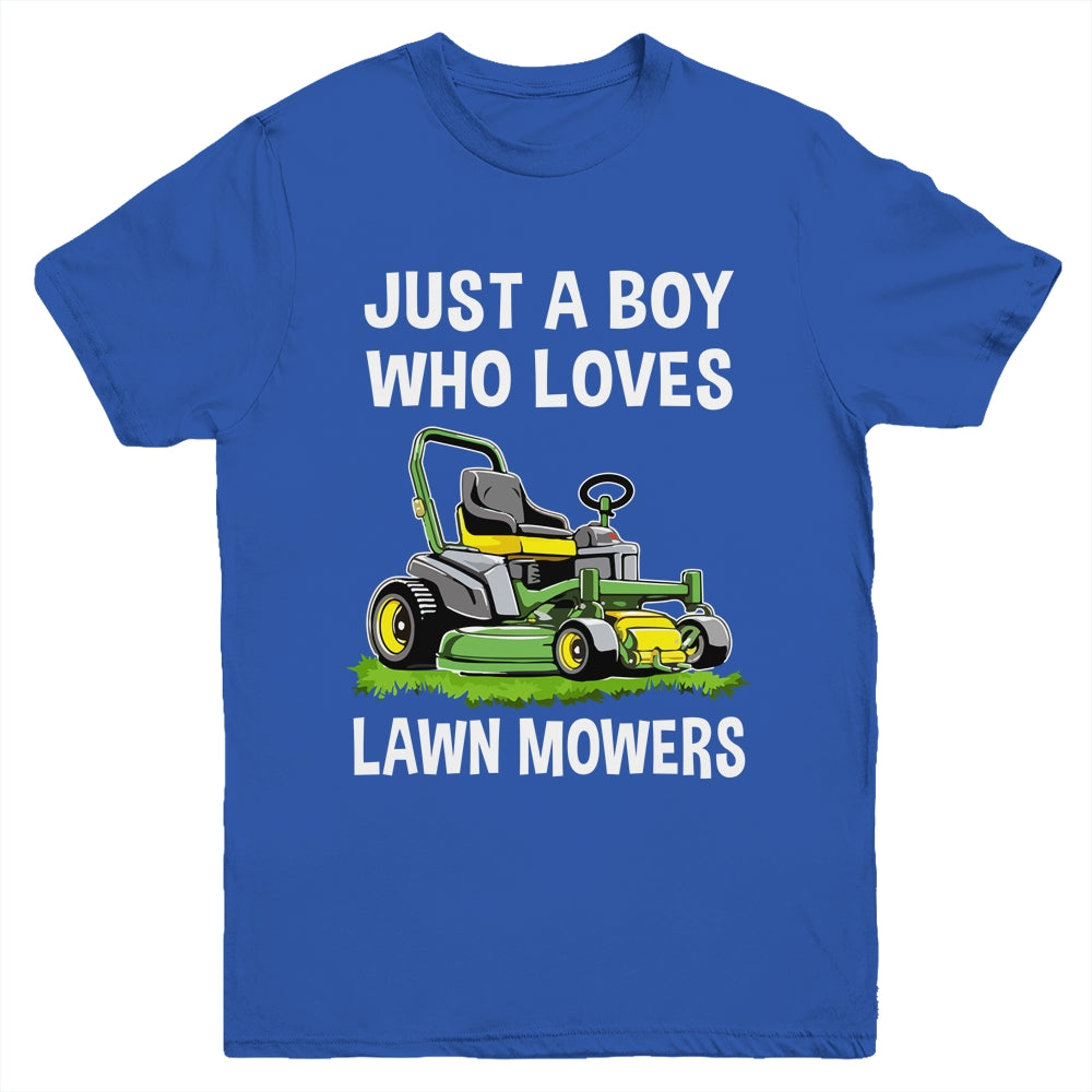 Funny Lawn Mowing For Boys Lawn Mower Farm Gardening Kids Youth Shirt | siriusteestore