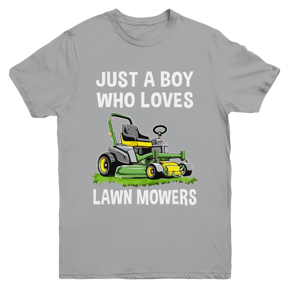 Funny Lawn Mowing For Boys Lawn Mower Farm Gardening Kids Youth Shirt | siriusteestore