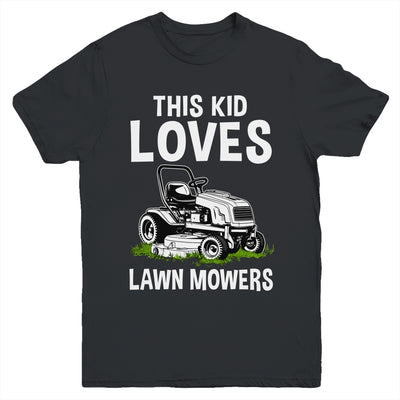 Funny Lawn Mowing For Kids Lawn Mower Farm Gardening Youth Shirt | siriusteestore