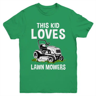 Funny Lawn Mowing For Kids Lawn Mower Farm Gardening Youth Shirt | siriusteestore