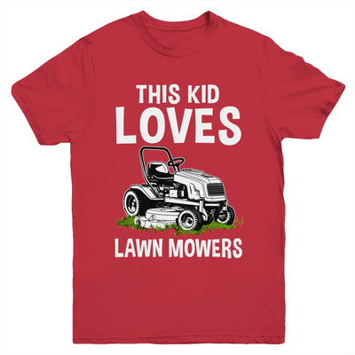 Funny Lawn Mowing For Kids Lawn Mower Farm Gardening Youth Shirt | siriusteestore