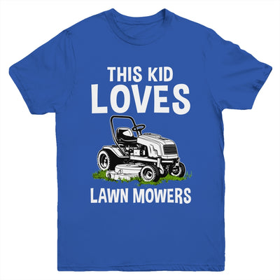 Funny Lawn Mowing For Kids Lawn Mower Farm Gardening Youth Shirt | siriusteestore