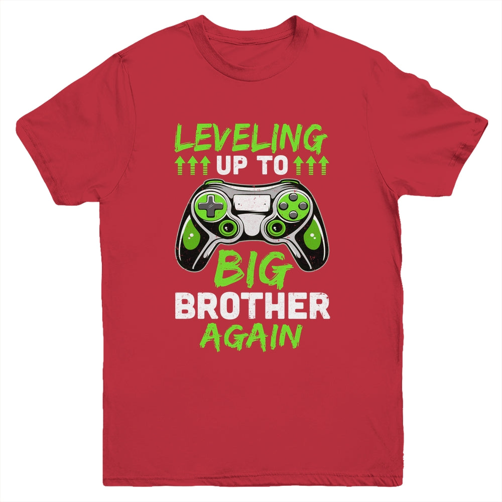 Funny Leveling Up To Big Brother Again Big Bro Gaming Youth Shirt | siriusteestore