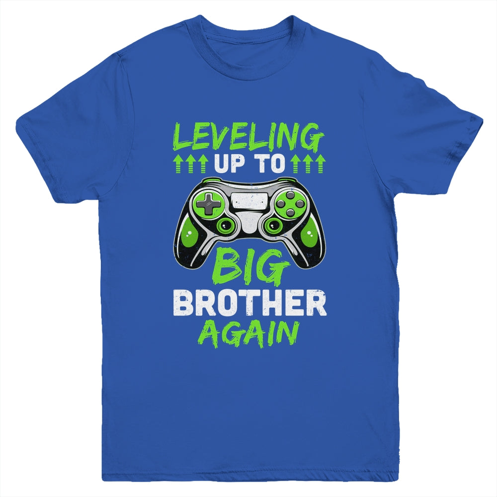 Funny Leveling Up To Big Brother Again Big Bro Gaming Youth Shirt | siriusteestore