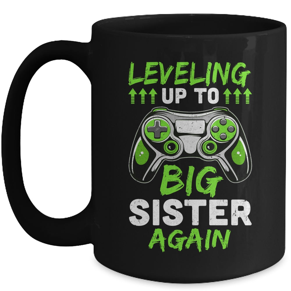 Funny Leveling Up To Big Sister Again Big Sis Gaming Mug | siriusteestore