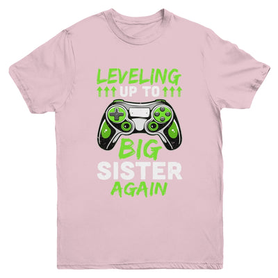 Funny Leveling Up To Big Sister Again Big Sis Gaming Youth Shirt | siriusteestore