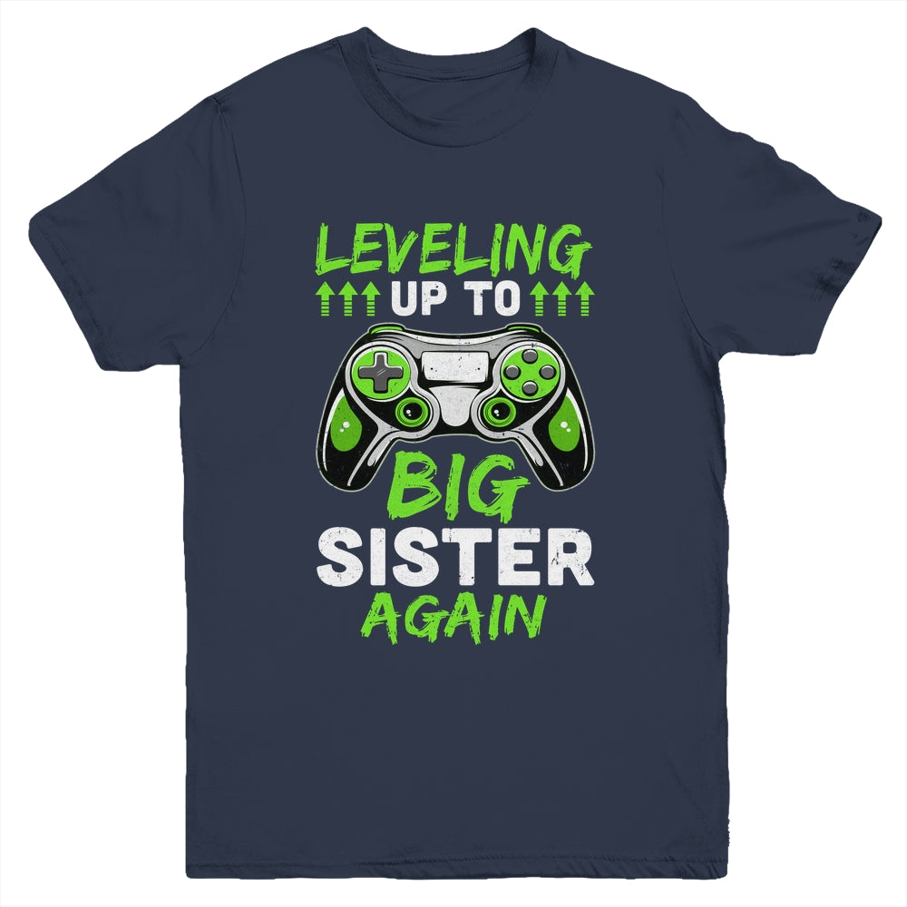 Funny Leveling Up To Big Sister Again Big Sis Gaming Youth Shirt | siriusteestore