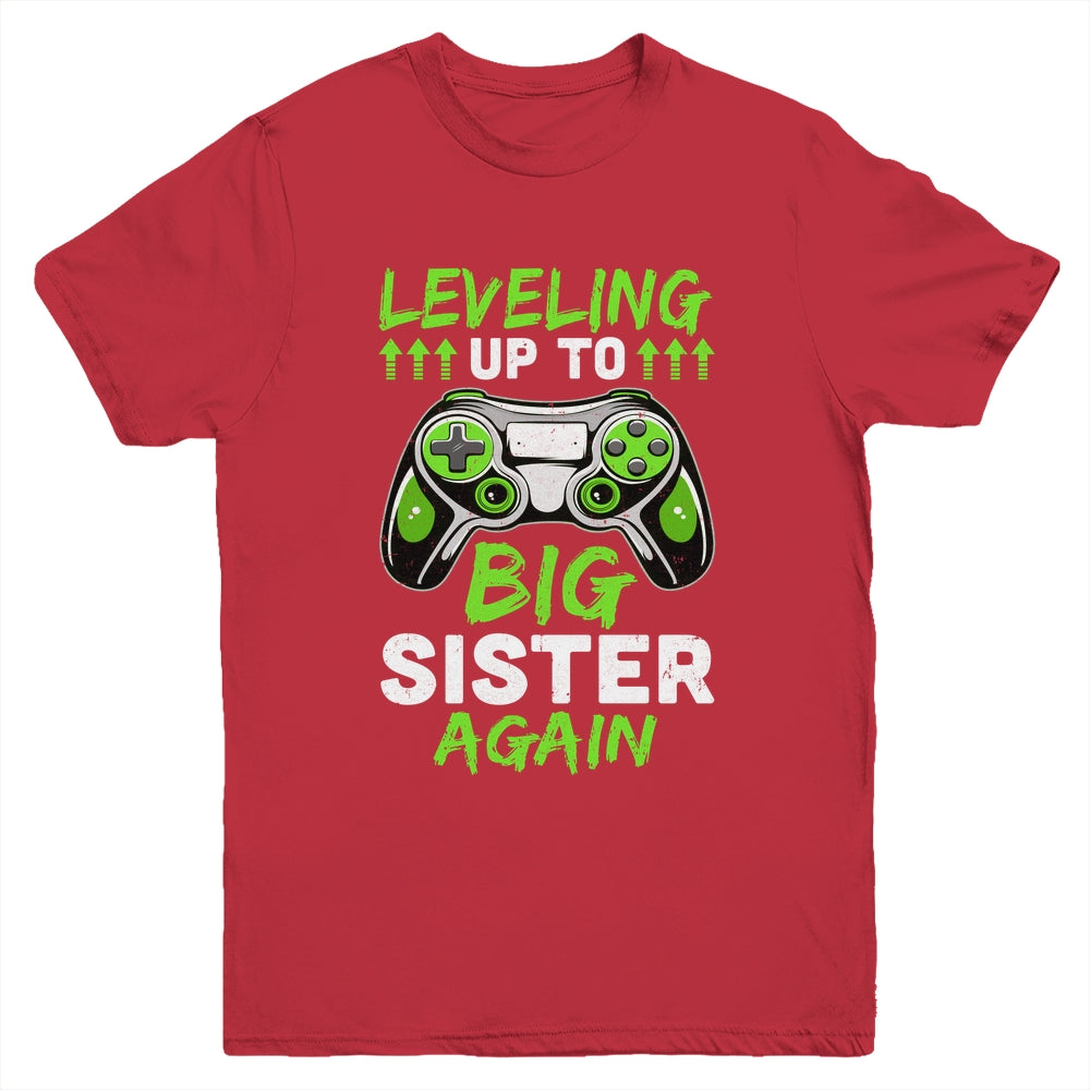 Funny Leveling Up To Big Sister Again Big Sis Gaming Youth Shirt | siriusteestore
