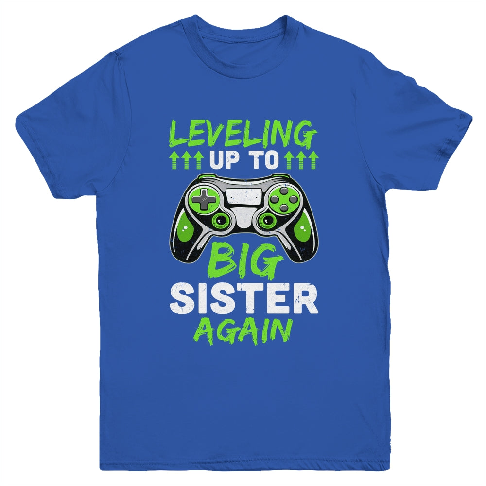 Funny Leveling Up To Big Sister Again Big Sis Gaming Youth Shirt | siriusteestore