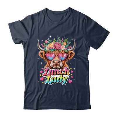 Funny Lunch Lady Valentines Highland Cow Sunglasses Heart Shirt & Tank Top | siriusteestore