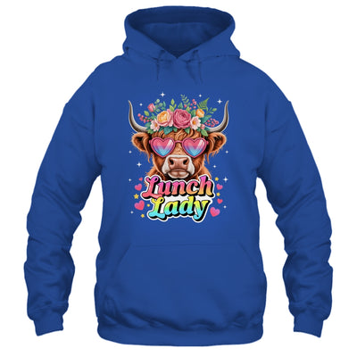 Funny Lunch Lady Valentines Highland Cow Sunglasses Heart Shirt & Tank Top | siriusteestore