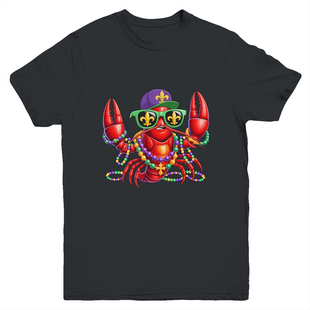 Funny Mardi Gras Carnival Beads Crawfish New Orleans Kids Youth Shirt | siriusteestore