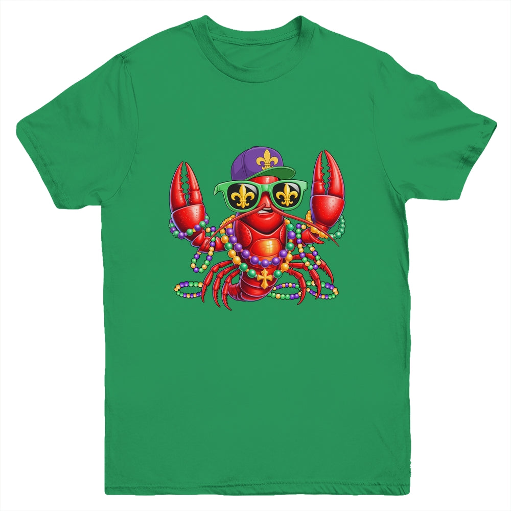 Funny Mardi Gras Carnival Beads Crawfish New Orleans Kids Youth Shirt | siriusteestore