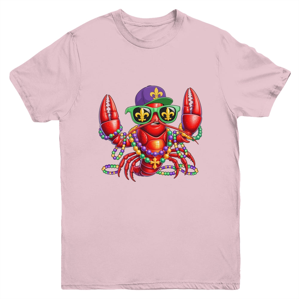 Funny Mardi Gras Carnival Beads Crawfish New Orleans Kids Youth Shirt | siriusteestore
