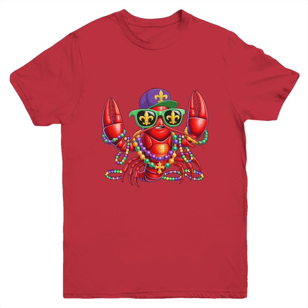 Funny Mardi Gras Carnival Beads Crawfish New Orleans Kids Youth Shirt | siriusteestore