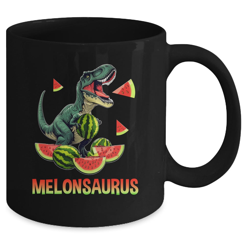 Funny Melonsaurus Watermelon Dinosaur Summer Tropical Fruits Mug | siriusteestore