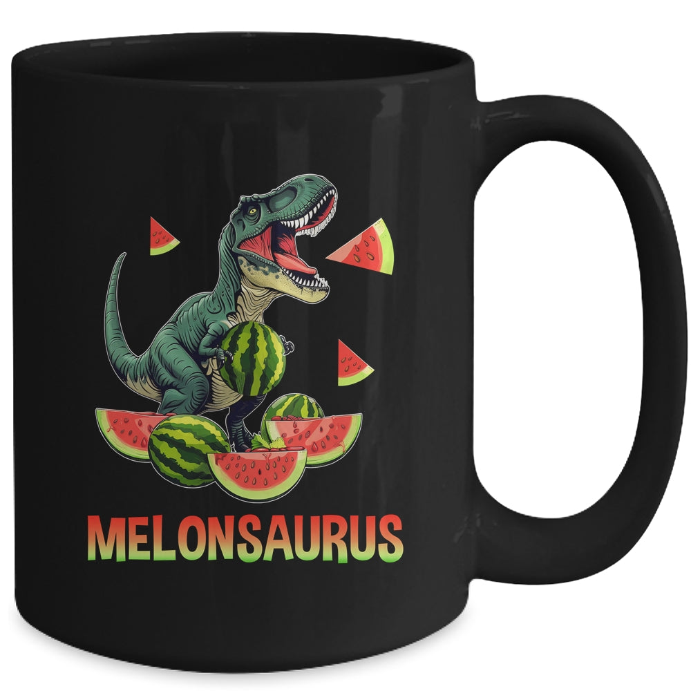 Funny Melonsaurus Watermelon Dinosaur Summer Tropical Fruits Mug | siriusteestore