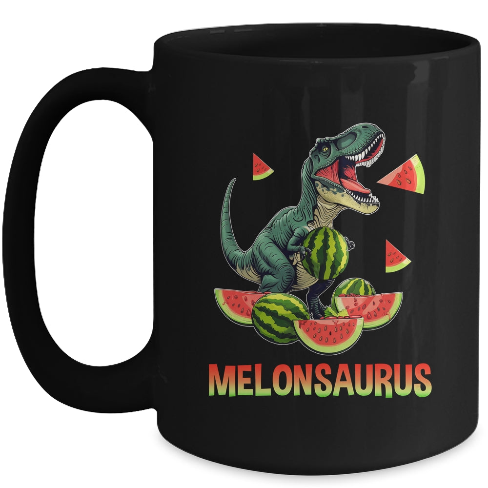 Funny Melonsaurus Watermelon Dinosaur Summer Tropical Fruits Mug | siriusteestore